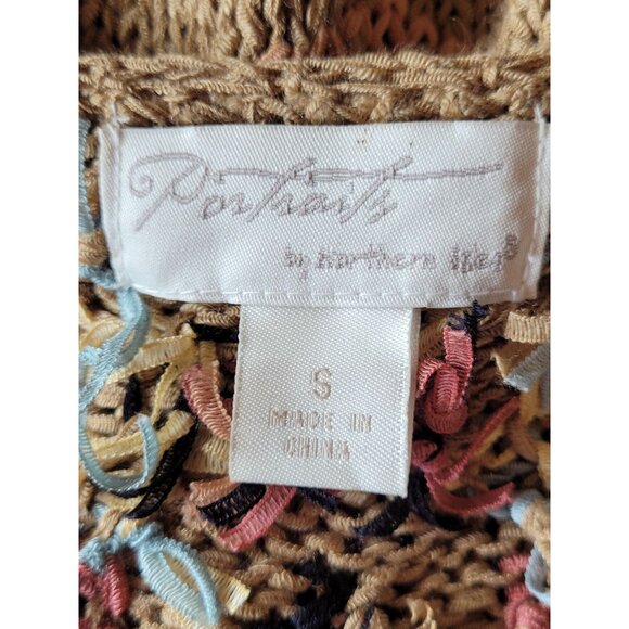 Vintage Northern Isles Knitted Sweater Vest S Beige Geometric Y2K Aztec 3 Button - Picture 5 of 10